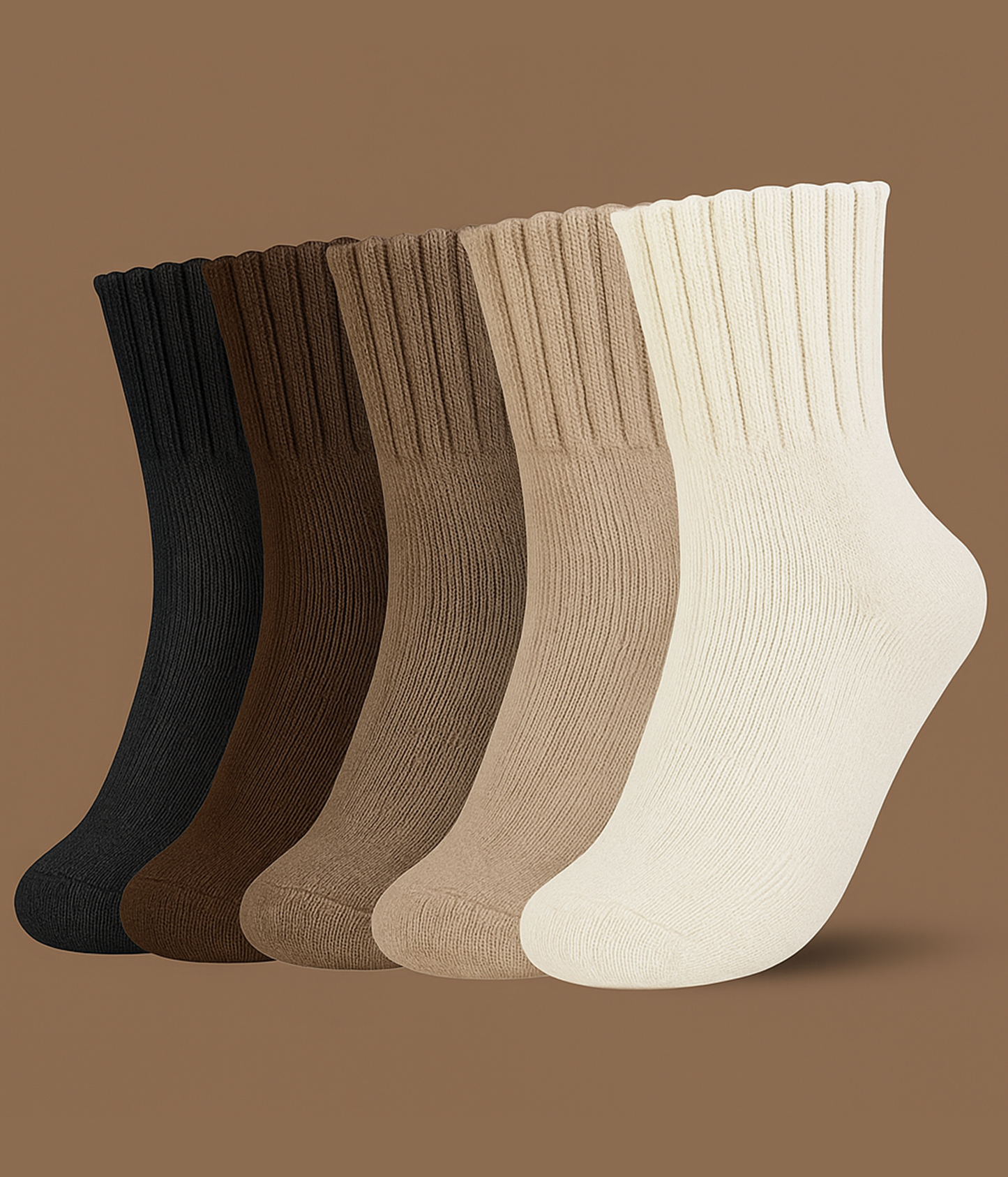 Vantora™ CozyKnit Plush Mid-calf Socks (5 Pairs)